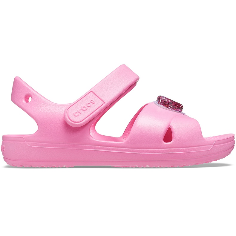 Sandales enfant Crocs Classic Cross Strap Charm rose 206947 669 Sandales enfant Crocs Classic Cross Strap Charm rose 206947 669