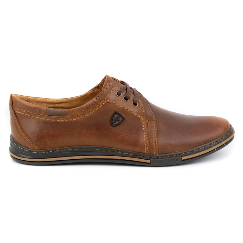Polbut Chaussures en cuir pour hommes 343 camel brun