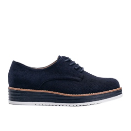 Chaussures en daim bleu marine à semelle haute Elyssa Chaussures en daim bleu marine à semelle haute Elyssa
