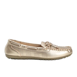 Mocassins ajourés en éco-cuir Golden Esther doré