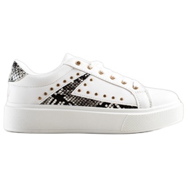 SHELOVET Baskets blanches sur la plate-forme noir