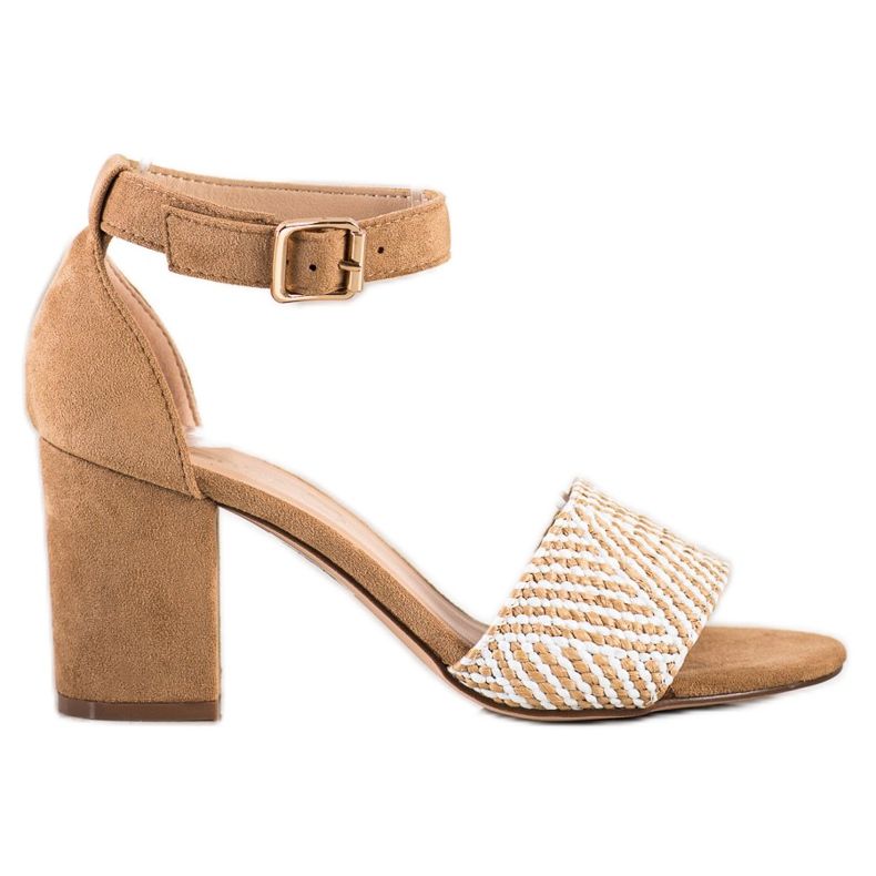 Evento Sandales à talons hauts tressés beige