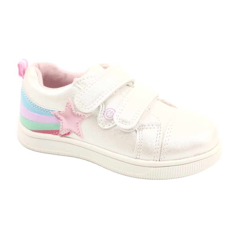 Evento Chaussures de sport pour filles avec une étoile 21dz23-3904 blanc blanche Evento Chaussures de sport pour filles avec une étoile 21dz23-3904 blanc blanche