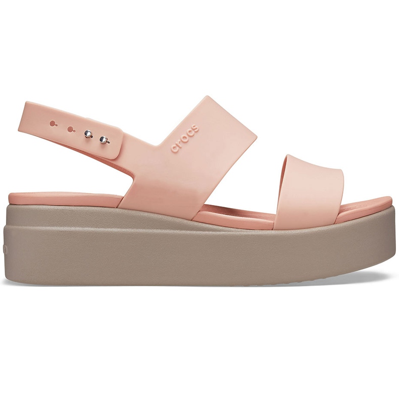 Sandales pour femmes Crocs Brooklyn Low Wedge rose-beige 206453 6RT