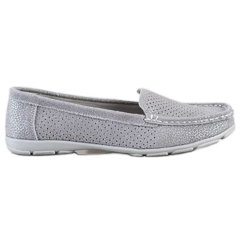 Goodin Mocassins en cuir gris