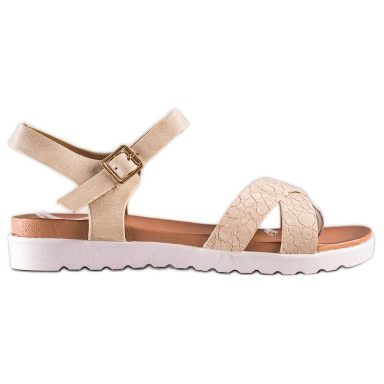 Weide Sandales beiges avec cuir écologique Weide Sandales beiges avec cuir écologique