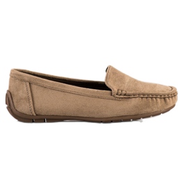 SHELOVET Mocassins Beiges En Daim