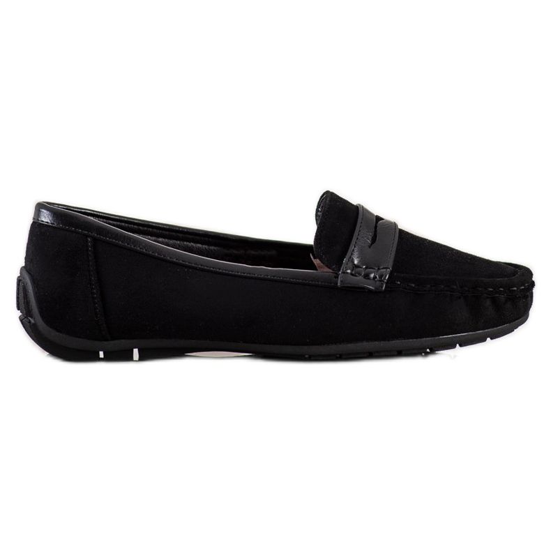 SHELOVET Mocassins noirs confortables le noir