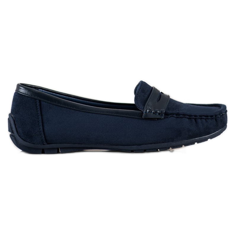SHELOVET Mocassins bleus confortables bleu marin