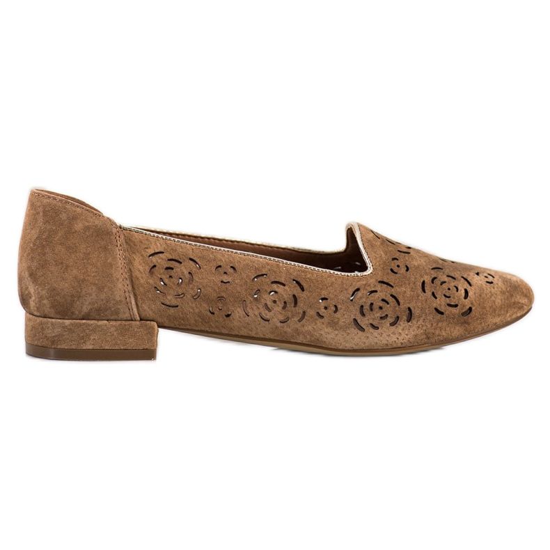 Escarpins en cuir avec roses Sergio Leone brun