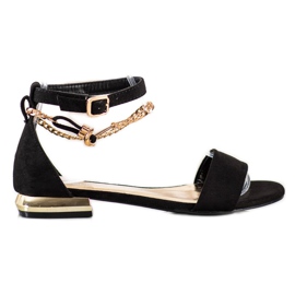 Sandales Avec Chaîne Décorative VINCEZA noir