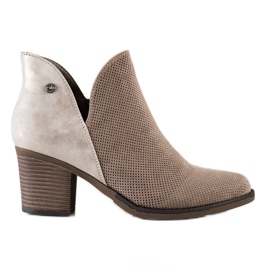 Filippo Bottines de printemps avec une coupe beige brun