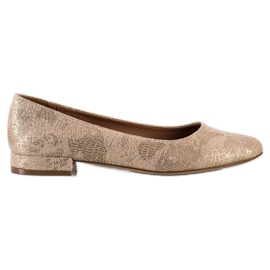 Ballerines à talon plat Sergio Leone BL625 beige d'or