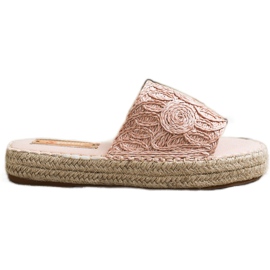 Seastar Pantoufles Sur Une Plate-Forme De Paille beige rose Seastar Pantoufles Sur Une Plate-Forme De Paille beige rose