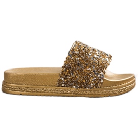 Seastar Pantoufles À La Mode Sur La Plateforme argent d'or