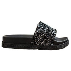 Seastar Pantoufles À La Mode Sur Paltform le noir argent