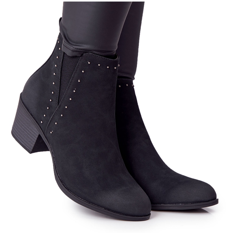 PJ1 Bottines Chaudes Femme Bottines Jodhpur Noir Morgan le noir
