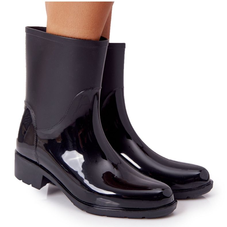 PS1 Bottes Jodhpur noires brillantes Rainy Day le noir