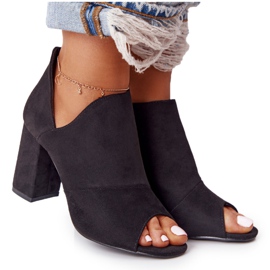 Bottes de printemps en daim sur un poteau Vinceza 21-17095 Noir le noir