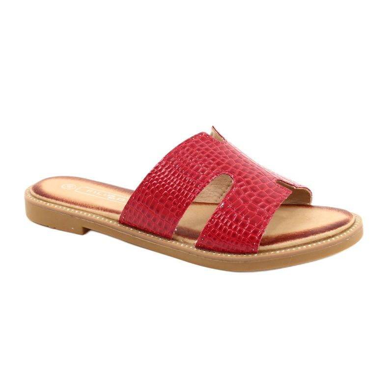 Filippo Les tongs rouges brillants des femmes