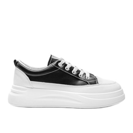 Baskets noires et blanches sur semelle épaisse Kelsi le noir