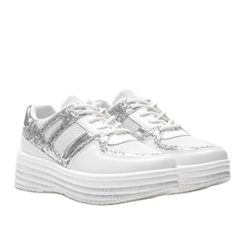 Baskets en brocart blanc sur semelle épaisse Laurel blanche