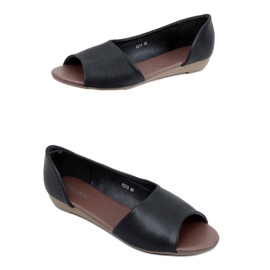 Ballerines à découpes noires 8278 Noir le noir