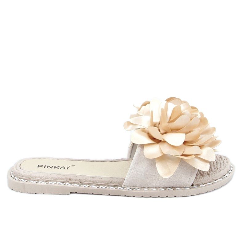 Chaussons femme beige à fleurs LS005 Beige Chaussons femme beige à fleurs LS005 Beige