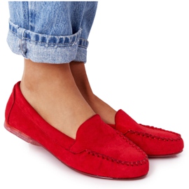 Mocassins en daim Sergio Leone MK722 Rouge