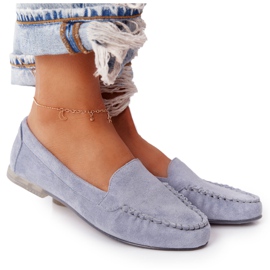 Mocassins En Daim Sergio Leone MK722 Bleu