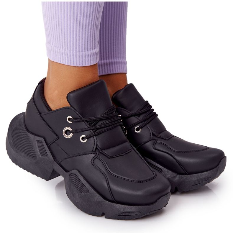 PS1 Baskets pour femmes sur une semelle massive noire à bulles le noir