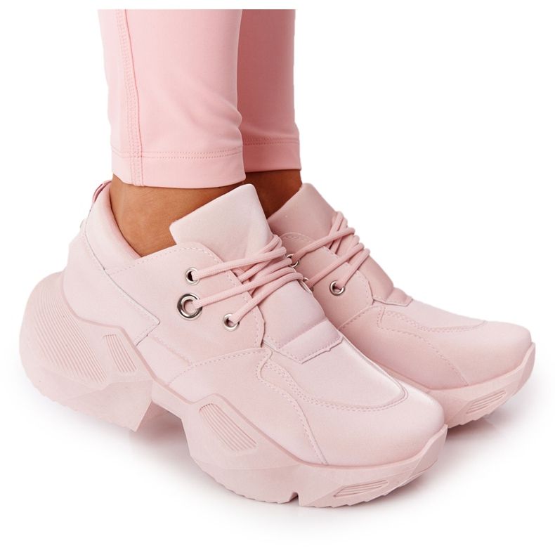 PS1 Sneakers pour femmes sur une semelle massive rose pétillant