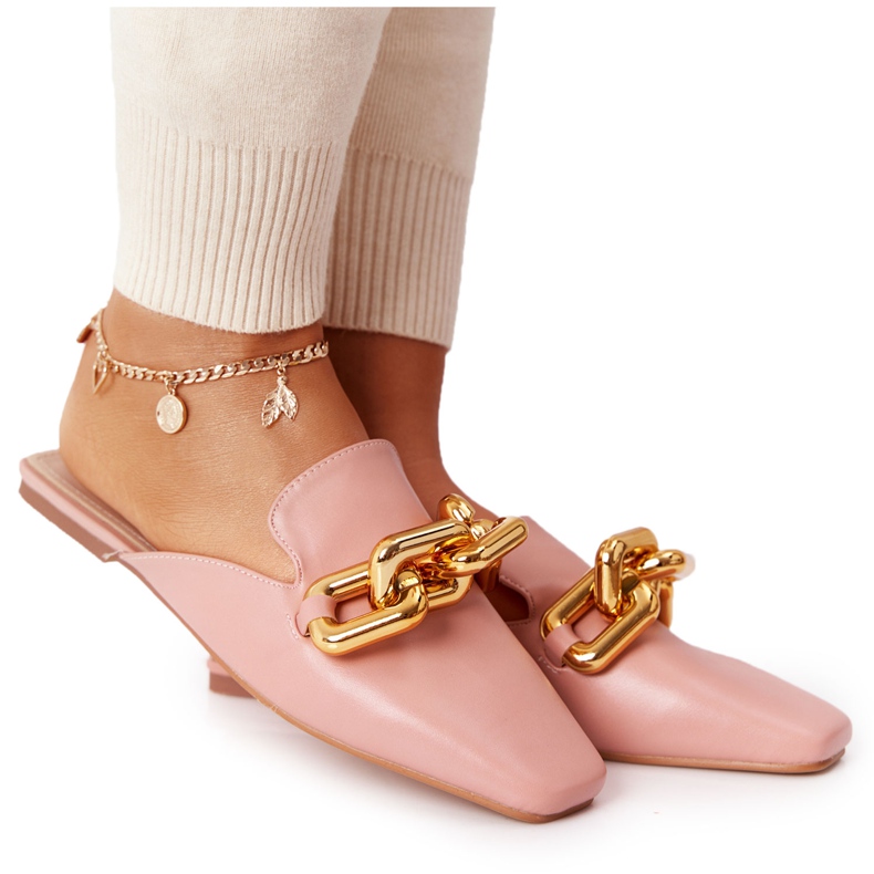 Pantoufles Call On Me Roses Avec Tige Et Chaîne Pantoufles Call On Me Roses Avec Tige Et Chaîne