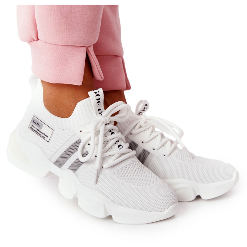 Chaussettes Sport Femme GOE HH2N4016 Blanc blanche le noir