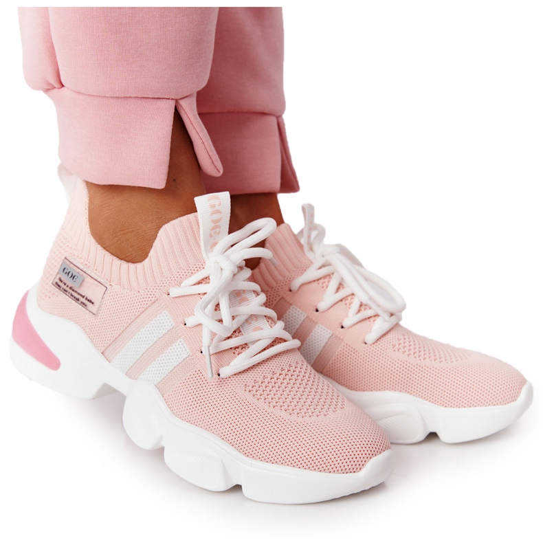 Chaussettes de sport femme GOE HH2N4019 Rose blanche Chaussettes de sport femme GOE HH2N4019 Rose blanche