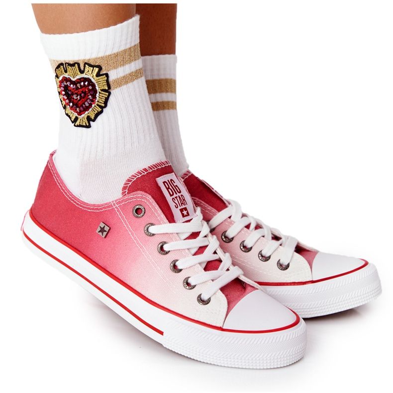 Baskets Femme Big Star HH274130 Ombre Rouge blanche