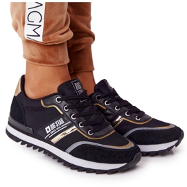 Chaussures de sport pour femmes Memory Foam Big Star HH274272 Noir doré