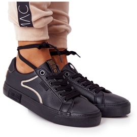 Baskets en cuir pour femmes Big Star HH274078 Noir-Argent