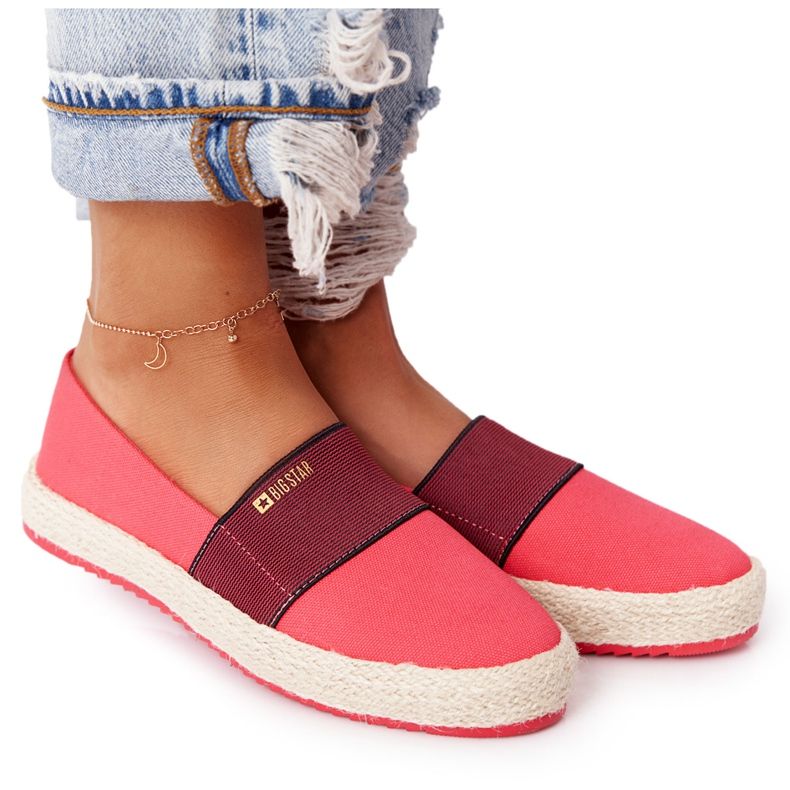 Espadrilles Rouges Sur Semelle Tressée Big Star HH274478 Espadrilles Rouges Sur Semelle Tressée Big Star HH274478