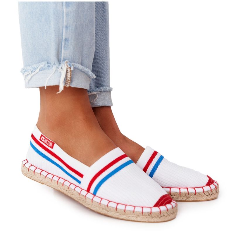 Espadrilles Tommy Big Star HH274486 Blanc blanche rouge bleu Espadrilles Tommy Big Star HH274486 Blanc blanche rouge bleu