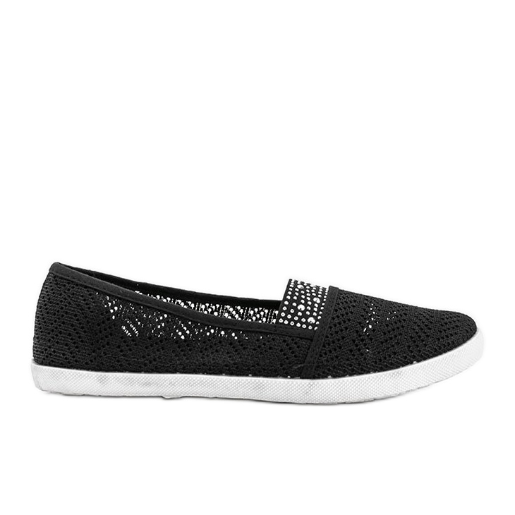 Baskets noires ajourées avec oxyde de zirconium Annabella le noir