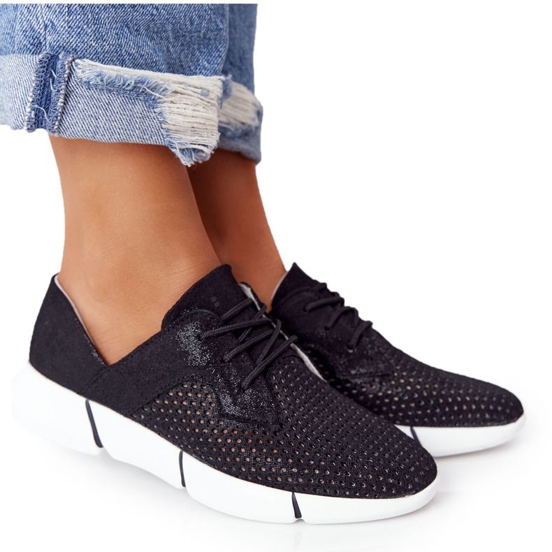 EVE Chaussures de sport en cuir noir pour femmes Day Trip le noir EVE Chaussures de sport en cuir noir pour femmes Day Trip le noir