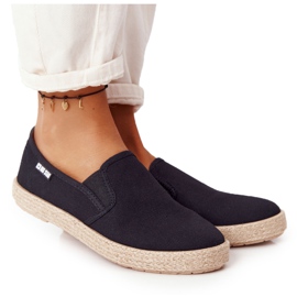 Espadrilles Noires Sur Une Semelle Tressée Big Star DD274017 le noir