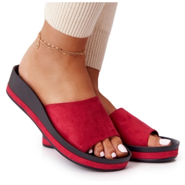 Chaussons Sur Compensée Vinceza 21-17113 Rouge le noir Chaussons Sur Compensée Vinceza 21-17113 Rouge le noir
