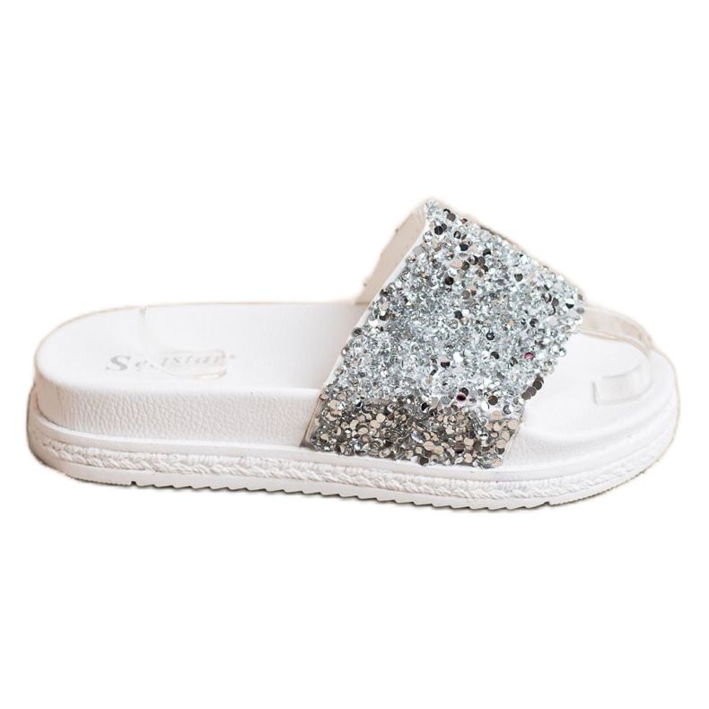 Seastar Pantoufles À La Mode Sur La Plateforme blanche argent