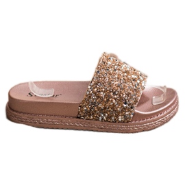 Seastar Pantoufles À La Mode Sur La Plateforme brun d'or
