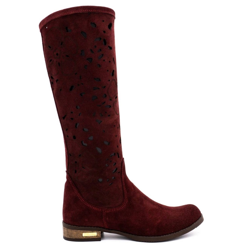 Olivier Bottines ajourées femme Fleurs bordeaux rouge