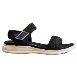 Evento Sandales confortables avec velcro noir