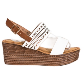 S. BARSKI Sandales Blanches Compensées S.BARSKI brun