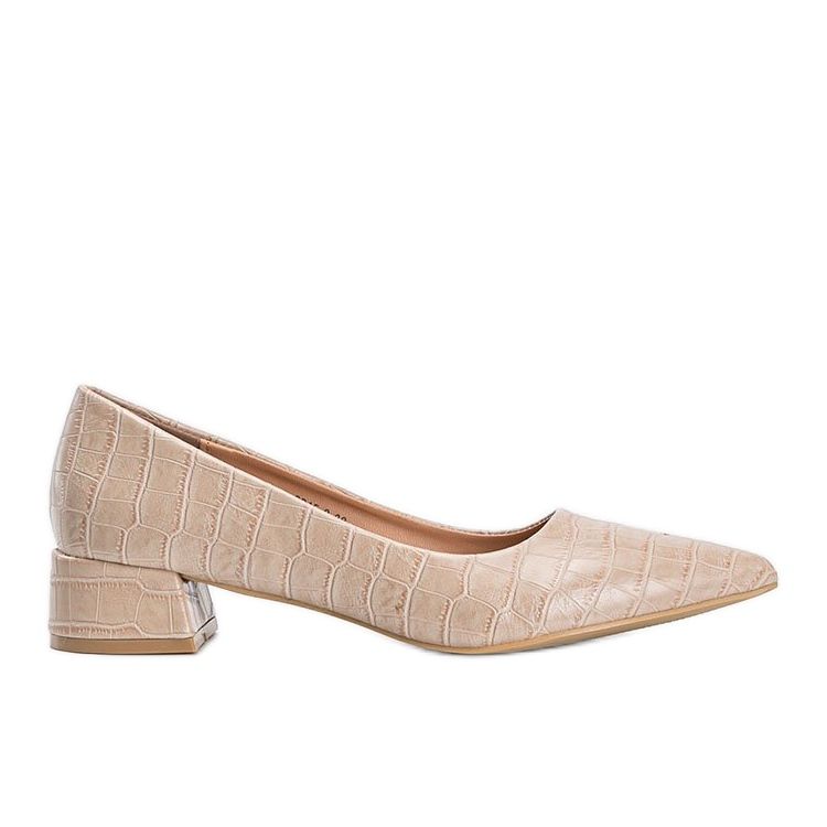 Escarpins beiges sur une brique à motif peau de serpent Hallie Escarpins beiges sur une brique à motif peau de serpent Hallie